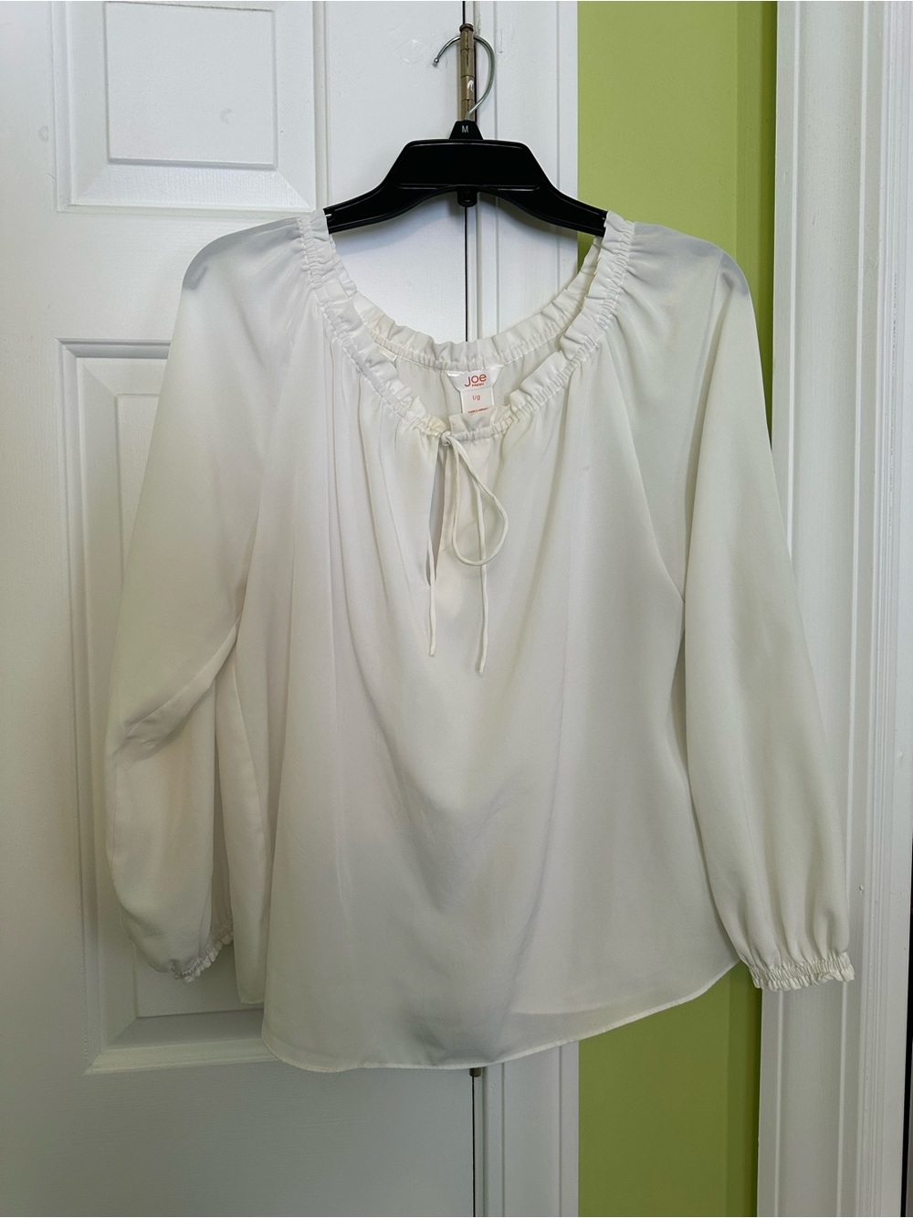 Joe Fresh Adjustable Tie Peasant Blouse Size Large
